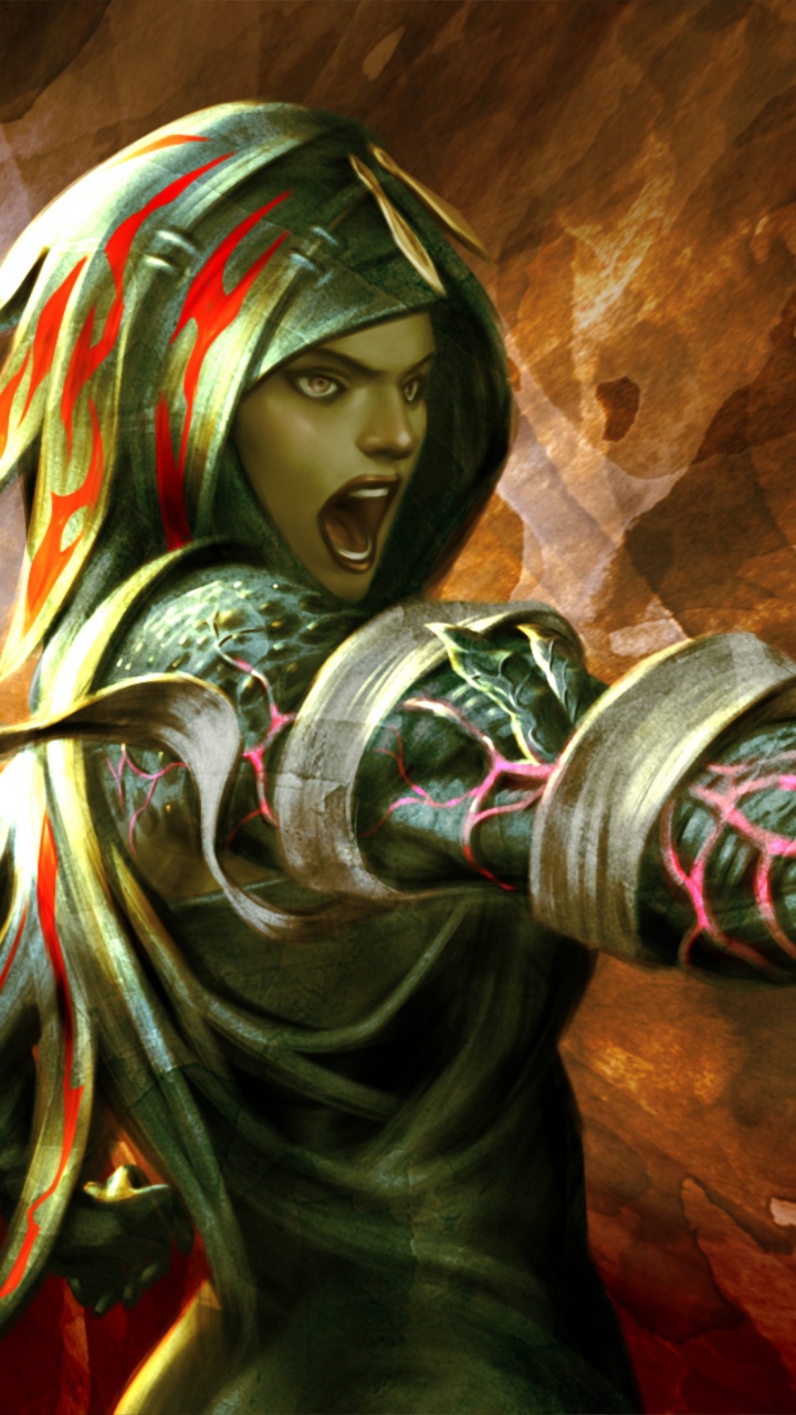 Обои концепт арт, магия, иллюстрация, арт, компьютерная игра в разрешении 720x1280