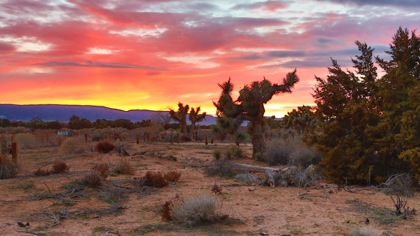 Обои Долины Антилопы, закат, пустыня, природа, природный ландшафт в разрешении 1366x768