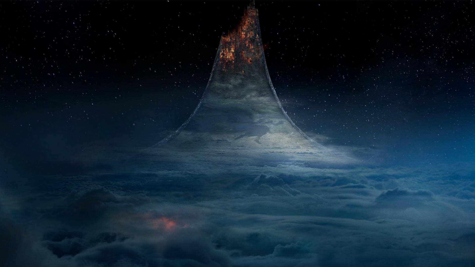 Обои небо, темнота, космос, кольцо, гало кольцо в разрешении 1920x1080