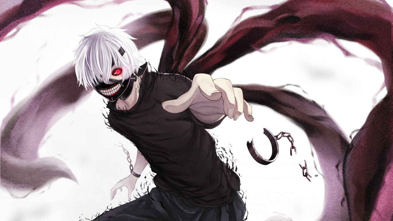 Обои Кен kaneki, Токио вурдалак, аниме, Манга, вымышленный персонаж в разрешении 1280x720