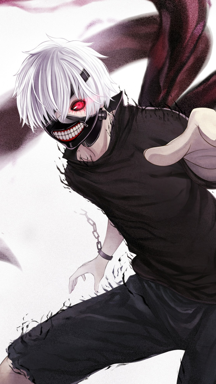 Обои Кен kaneki, Токио вурдалак, аниме, Манга, вымышленный персонаж в разрешении 750x1334