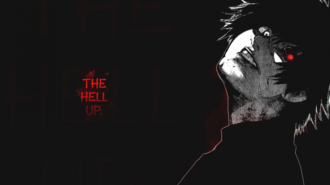 Обои Токио вурдалак, Манга, черный, темнота, графический дизайн в разрешении 1366x768