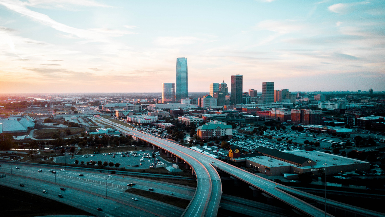 Обои городской пейзаж, городской район, город, метрополия, линия горизонта в разрешении 1280x720