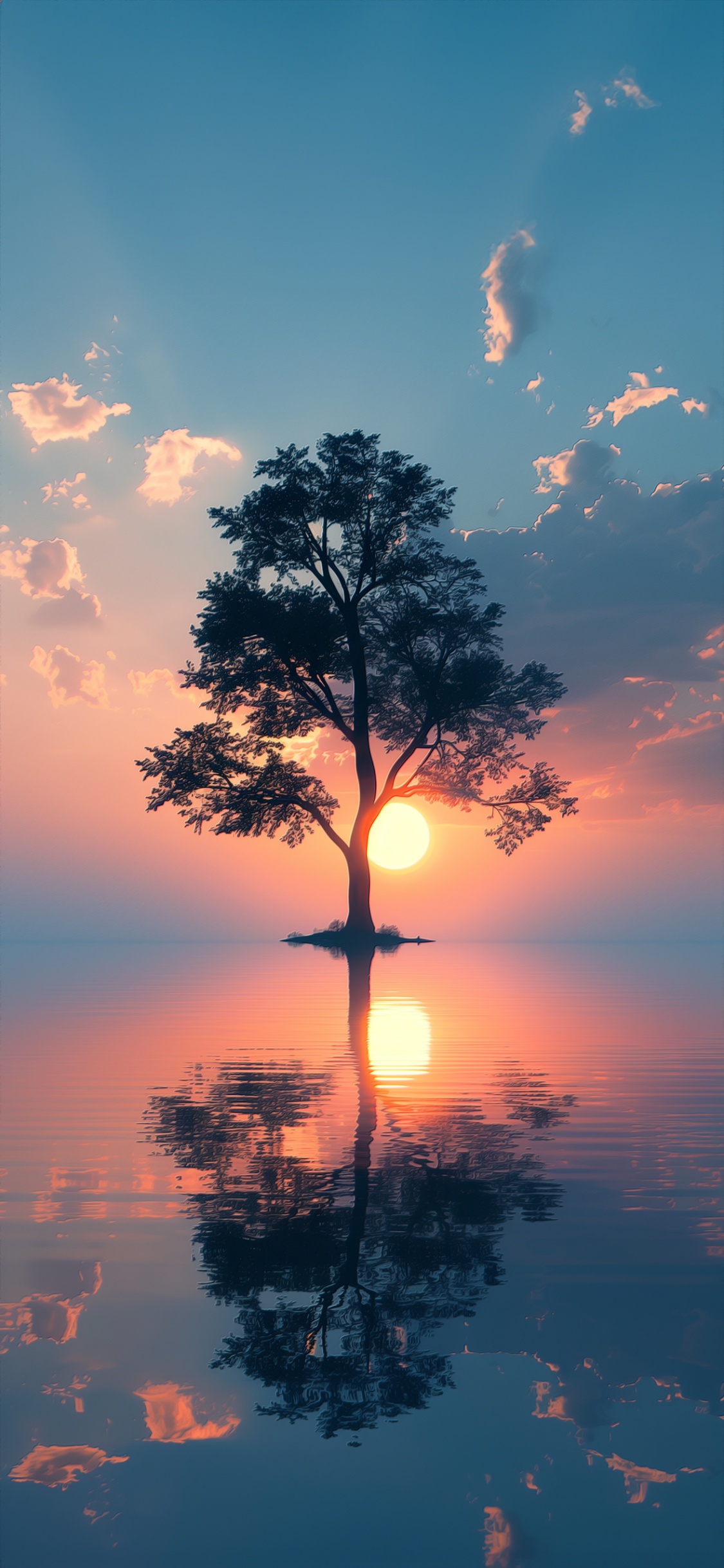 Обои послесвечение, облако, вода, атмосфера, дневное время в разрешении 1125x2436