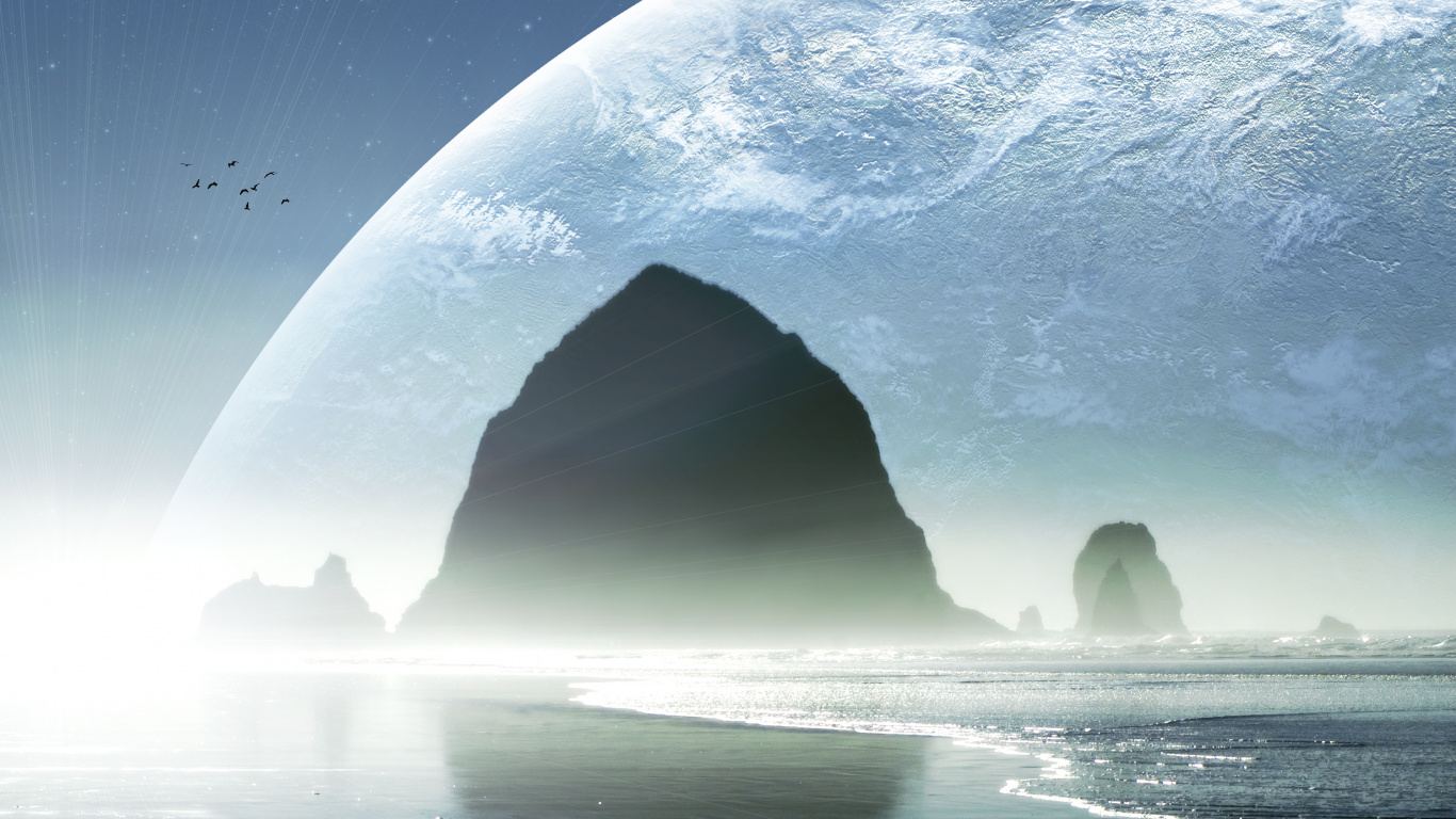 Обои природа, атмосфера, свет, луна, астрономический объект в разрешении 1366x768