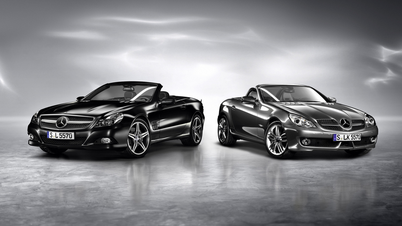 Обои Мерседес Бенц сл ночной выпуск, авто, спорткар, mercedes benz sl class, 2010 Мерседес-Бенц СЛК-класс в разрешении 1280x720