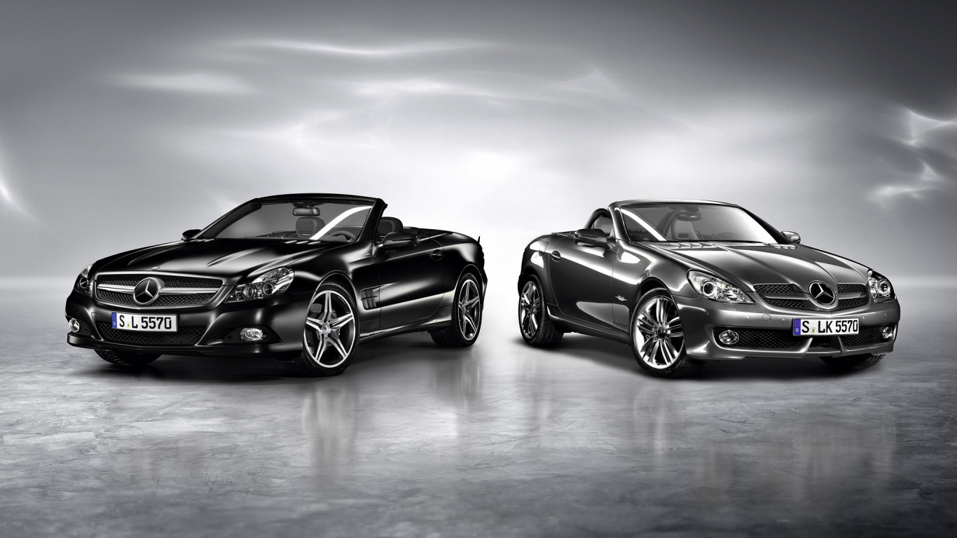 Обои Мерседес Бенц сл ночной выпуск, авто, спорткар, mercedes benz sl class, 2010 Мерседес-Бенц СЛК-класс в разрешении 1366x768