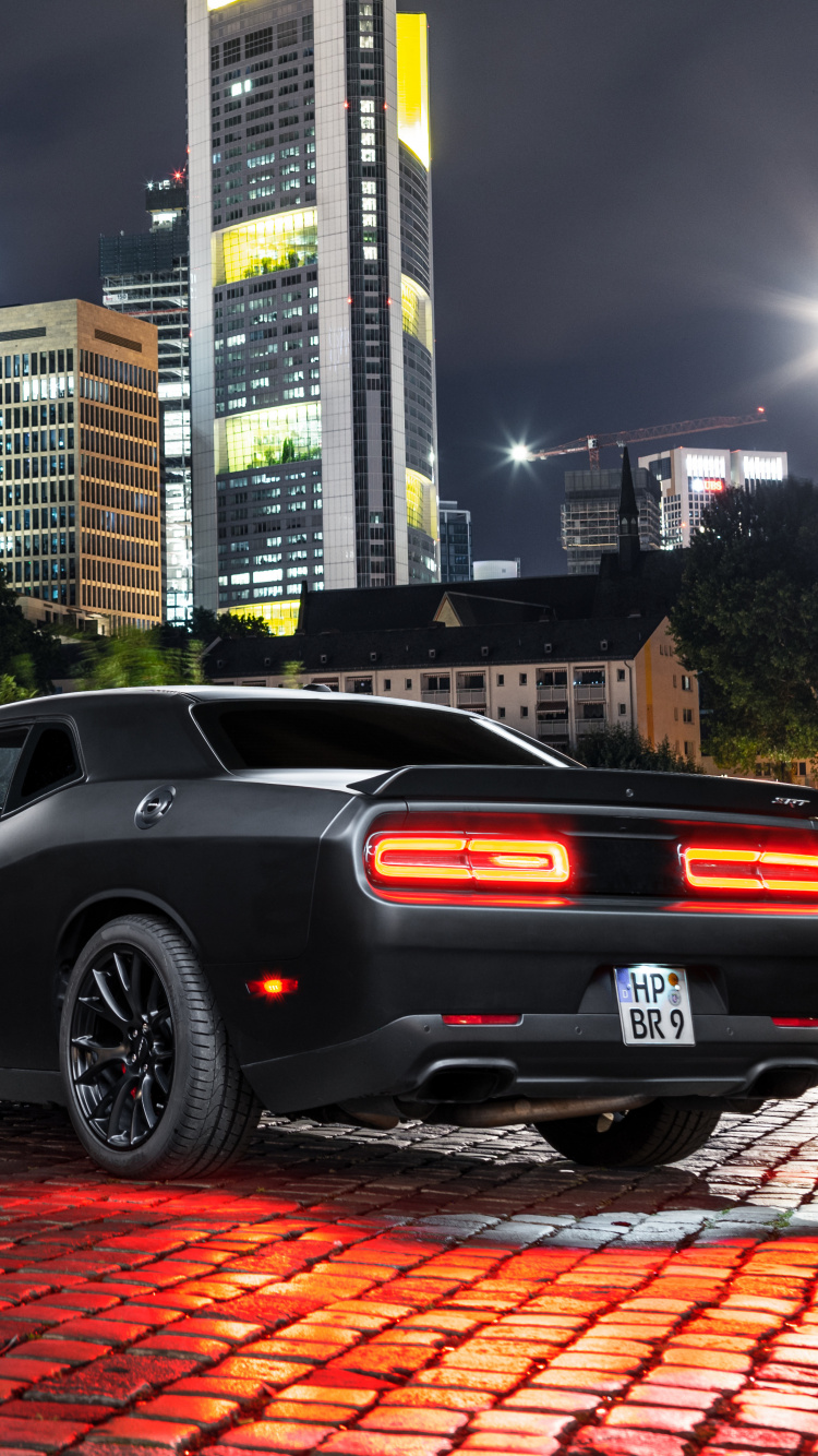 Обои dodge, авто, спорткар, мускул кар, населенный пункт в разрешении 750x1334