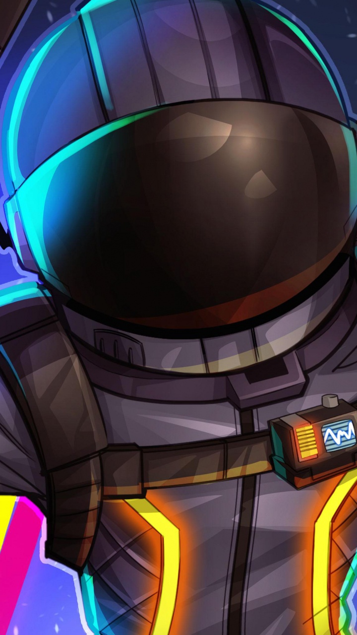Обои fortnite, космос, иллюстрация, приключенческая игра, астронавт в разрешении 720x1280