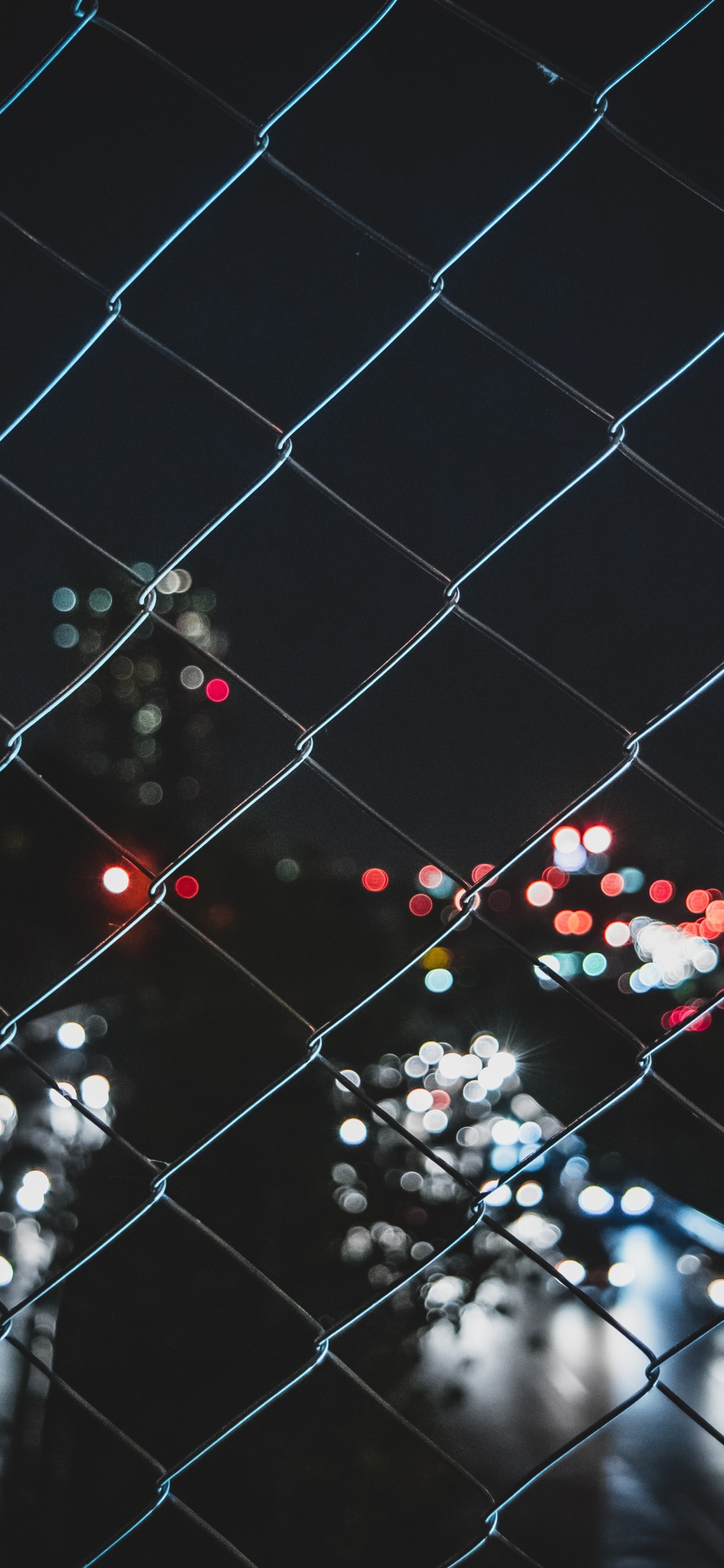 Обои ночь, ячейка, вода, паутина, узор в разрешении 1125x2436