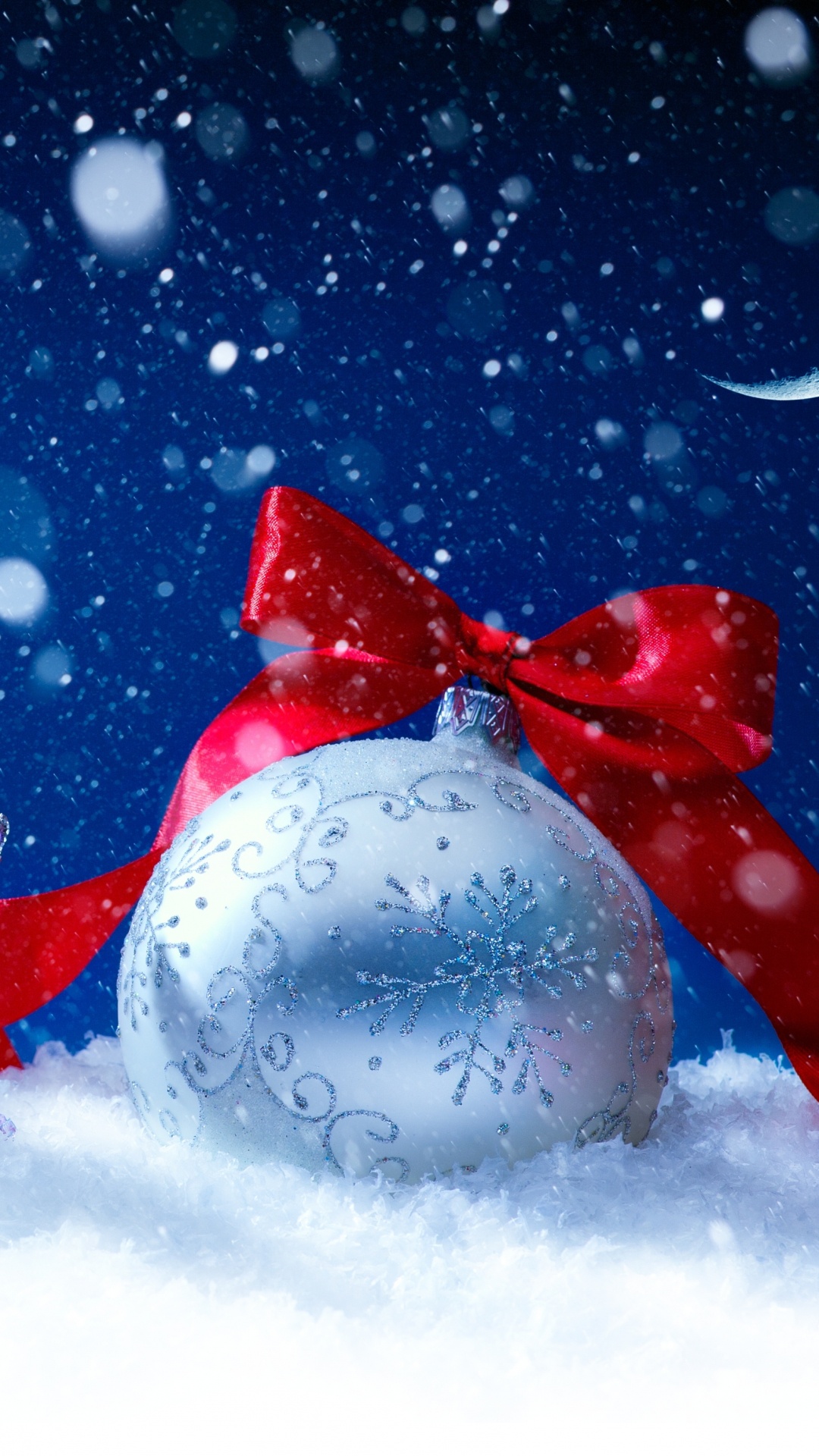 Обои Рождественский день, Рождественская открытка, Новый год, елка, снег в разрешении 1080x1920