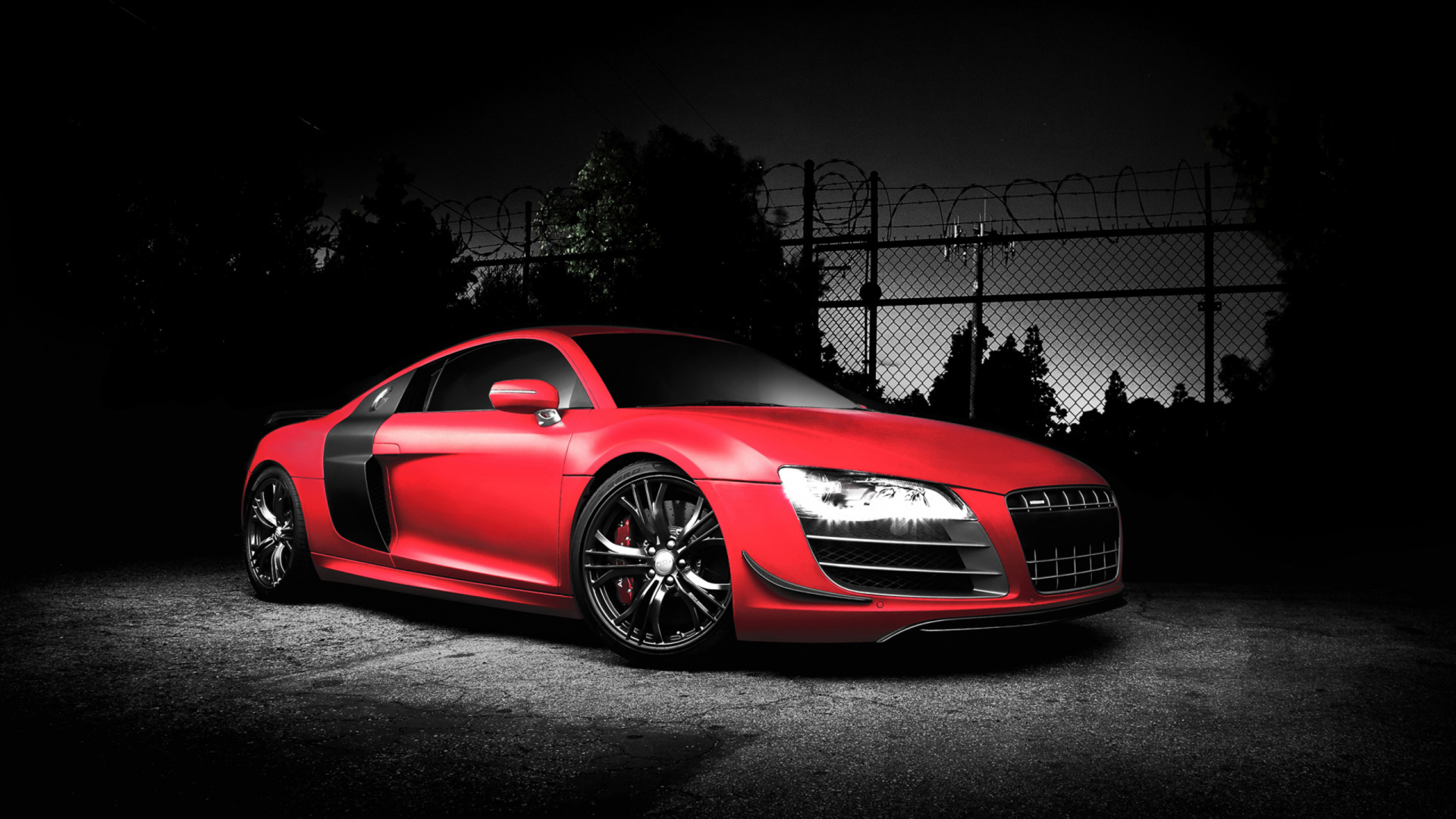 Обои audi r8, audi, авто, спорткар, красный цвет в разрешении 1920x1080