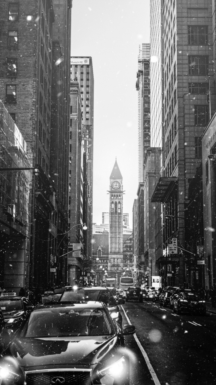 Обои метрополия, белые, городской район, черный, город в разрешении 720x1280