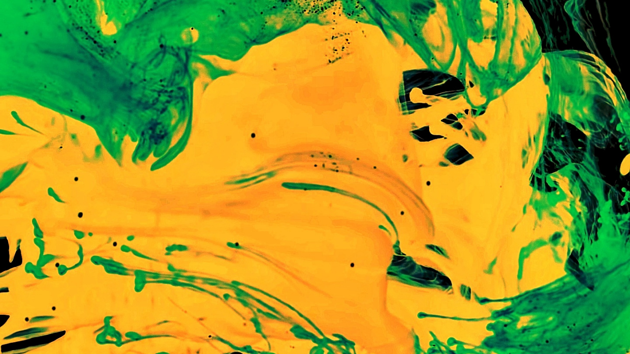 Обои OLED, яблоко, полночь зеленый, желтый, красочность в разрешении 1280x720