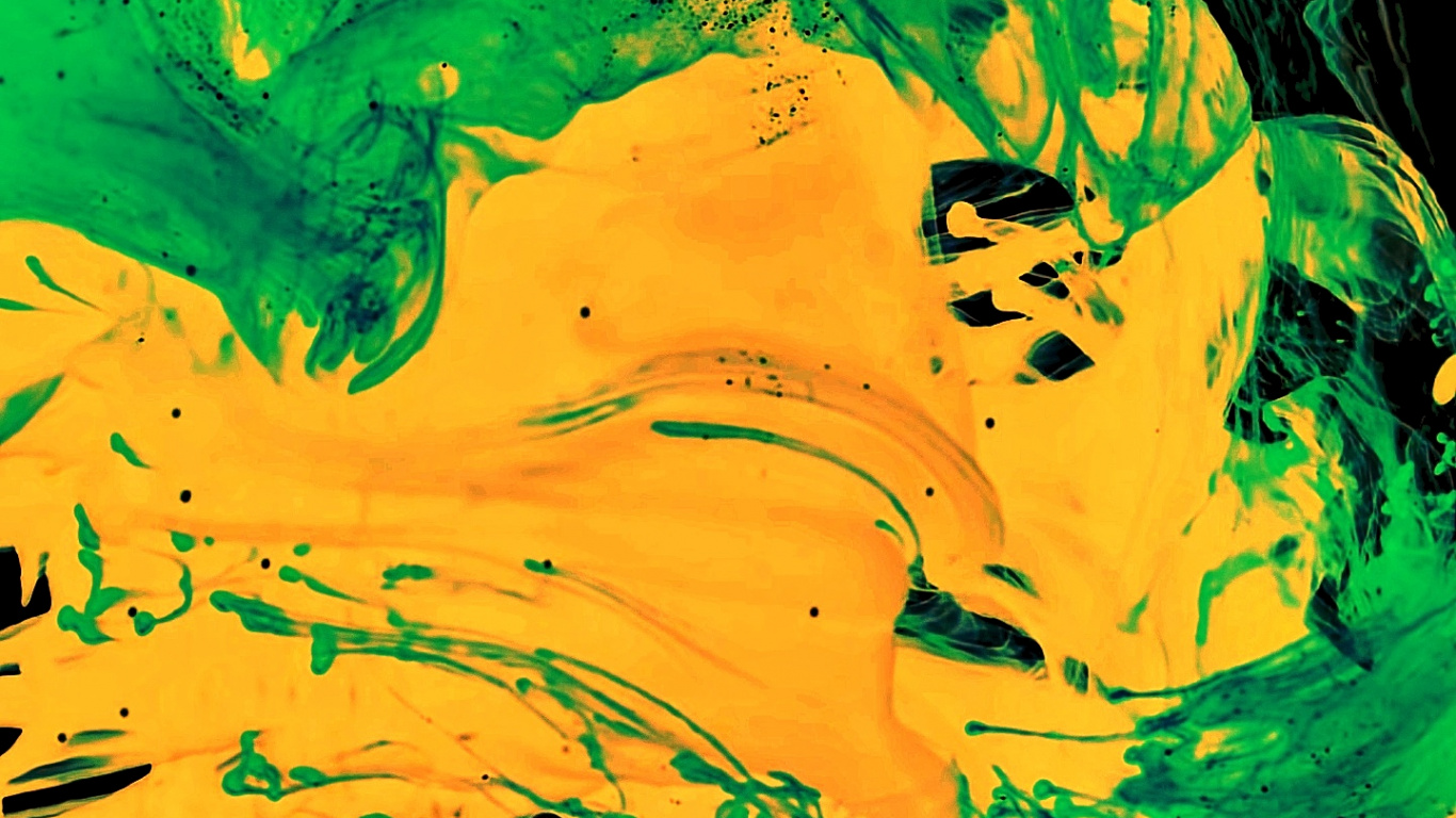 Обои OLED, яблоко, полночь зеленый, желтый, красочность в разрешении 1366x768