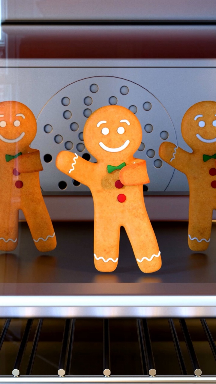 Обои Новый год, Рождество, Апельсин, игрушка, имбирный пряник в разрешении 720x1280