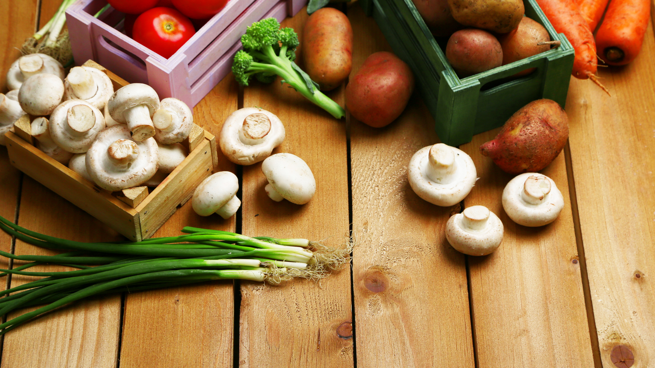 Обои вегетарианская кухня, овощ, картофель, пища, природные продукты в разрешении 2560x1440