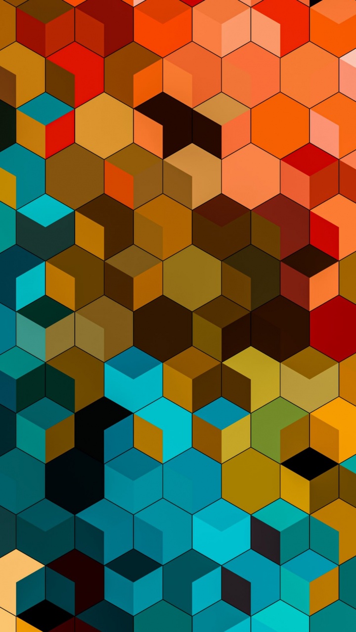 Обои геометрия, яблоко, ios, коричневый цвет, красочность в разрешении 720x1280