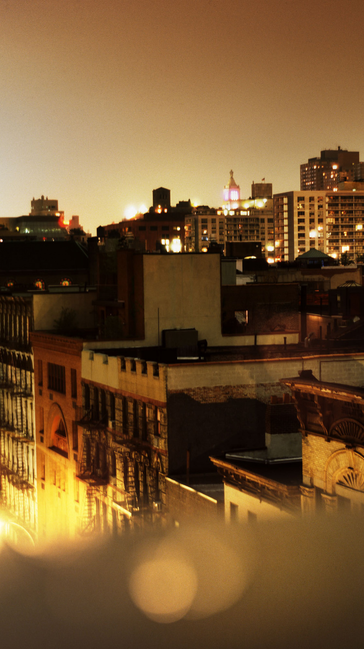 Обои отражение, городской пейзаж, город, линия горизонта, городской район в разрешении 750x1334