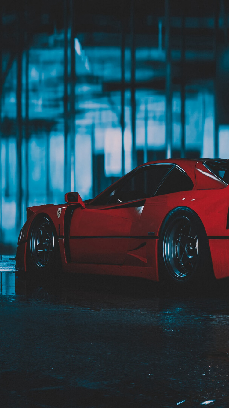 Обои Феррари ф40, спорткар, Ferrari, суперкар, кузов купе в разрешении 750x1334