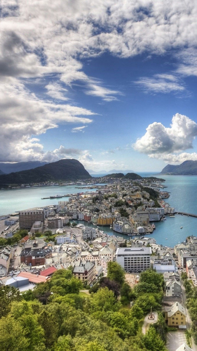 Обои lesundбыл, ndalsnes, фьорд, побережье, море в разрешении 750x1334