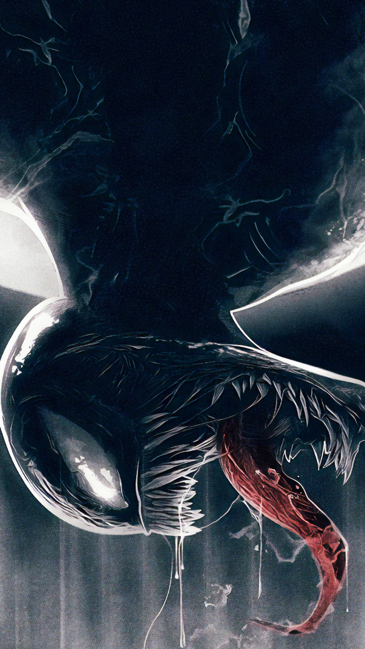 Обои веном, человек-паук, комиксы Марвел, арт, вода в разрешении 750x1334