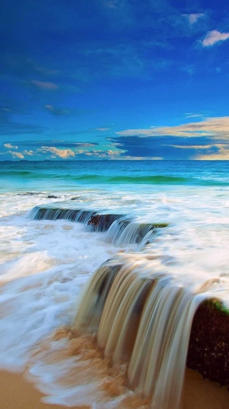 Обои красивый океан, океан, волна, море, берег в разрешении 750x1334