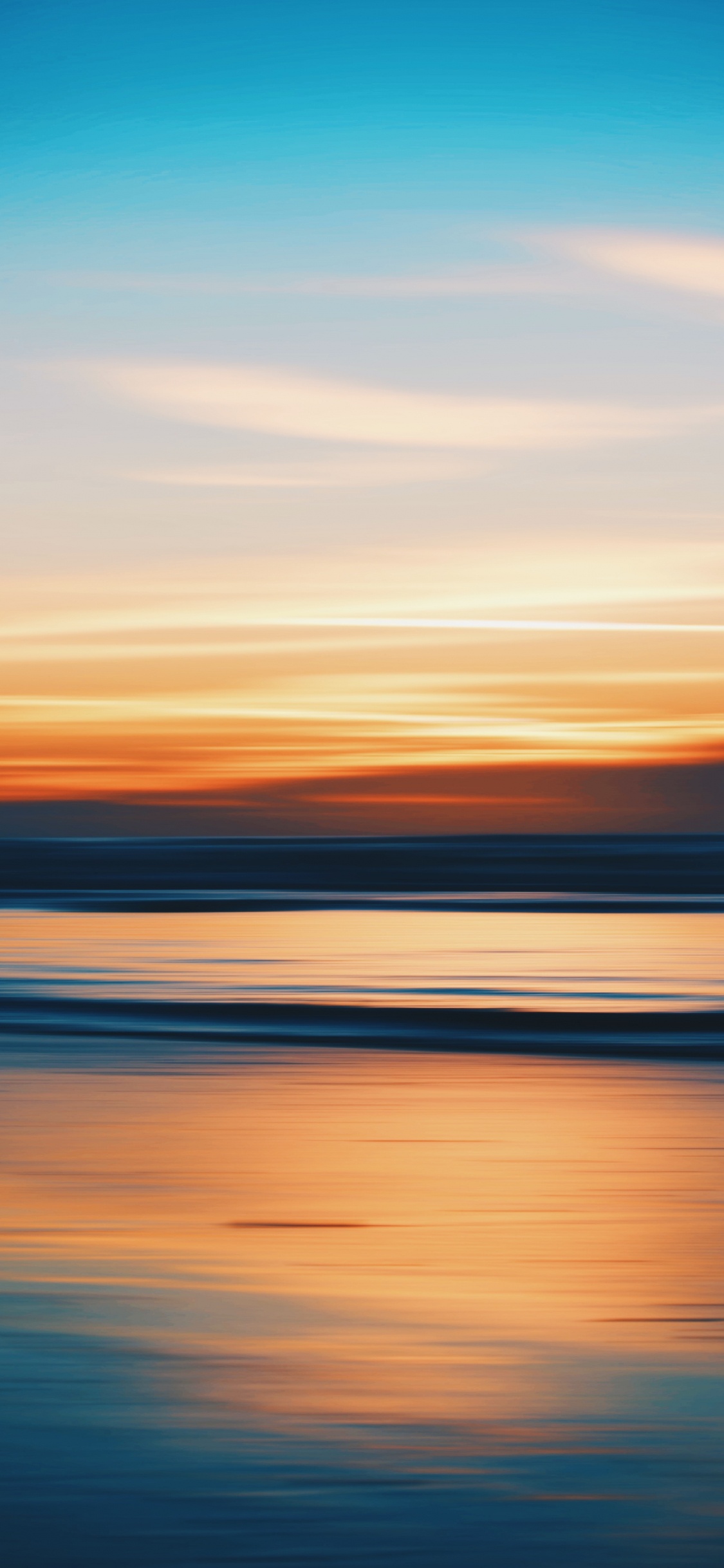 Обои закат, горизонт, послесвечение, море, природа в разрешении 1125x2436