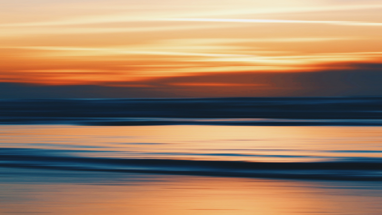 Обои закат, горизонт, послесвечение, море, природа в разрешении 1280x720