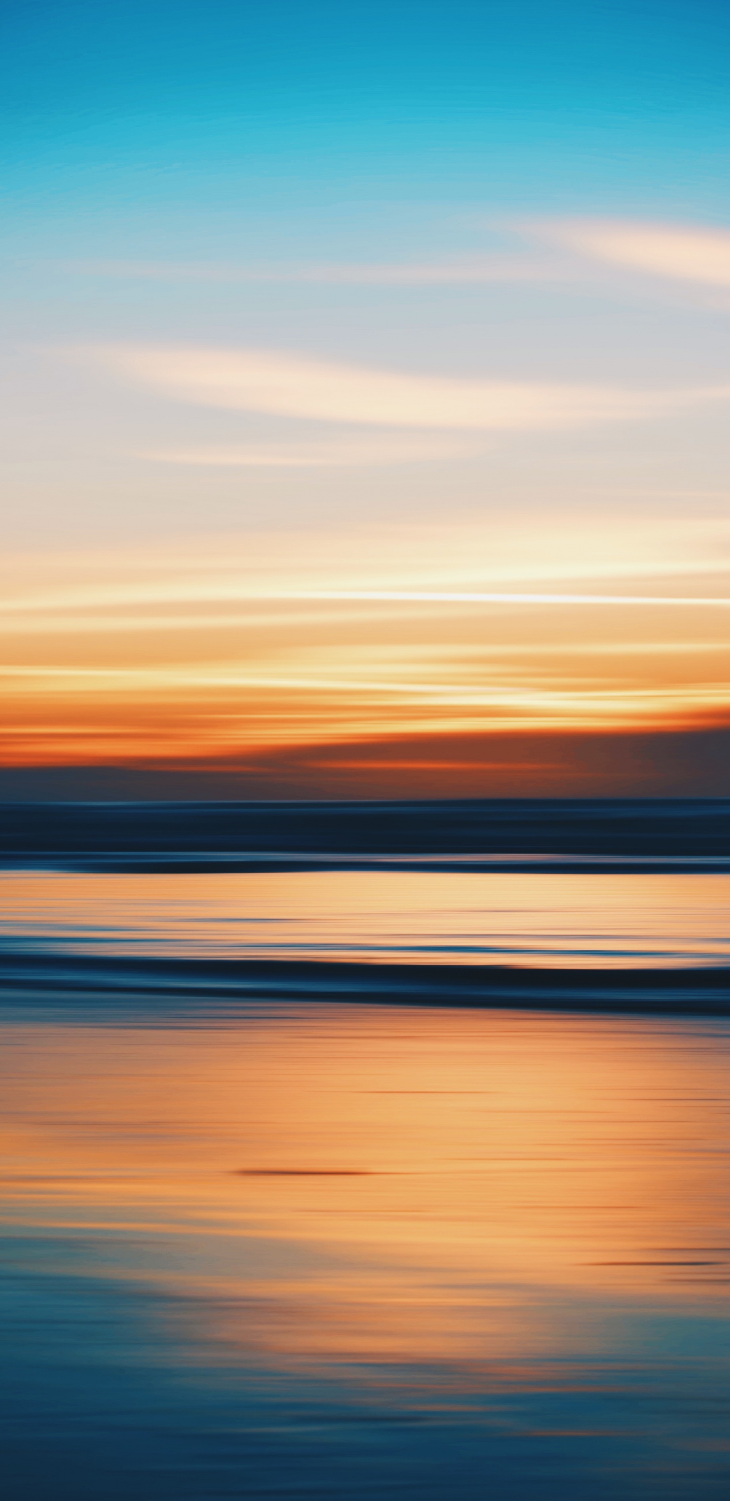 Обои закат, горизонт, послесвечение, море, природа в разрешении 1440x2960