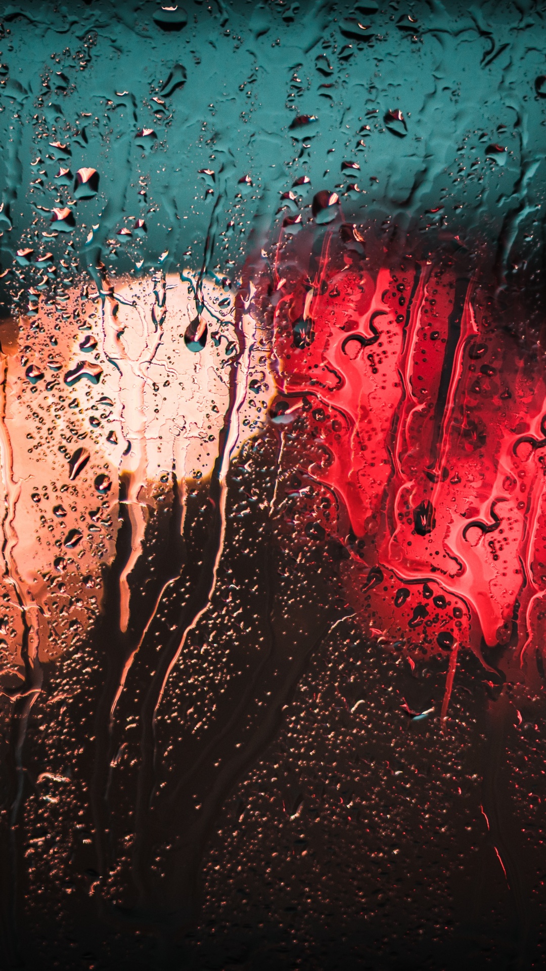 Обои красный цвет, вода, графика, темнота, арт в разрешении 1080x1920