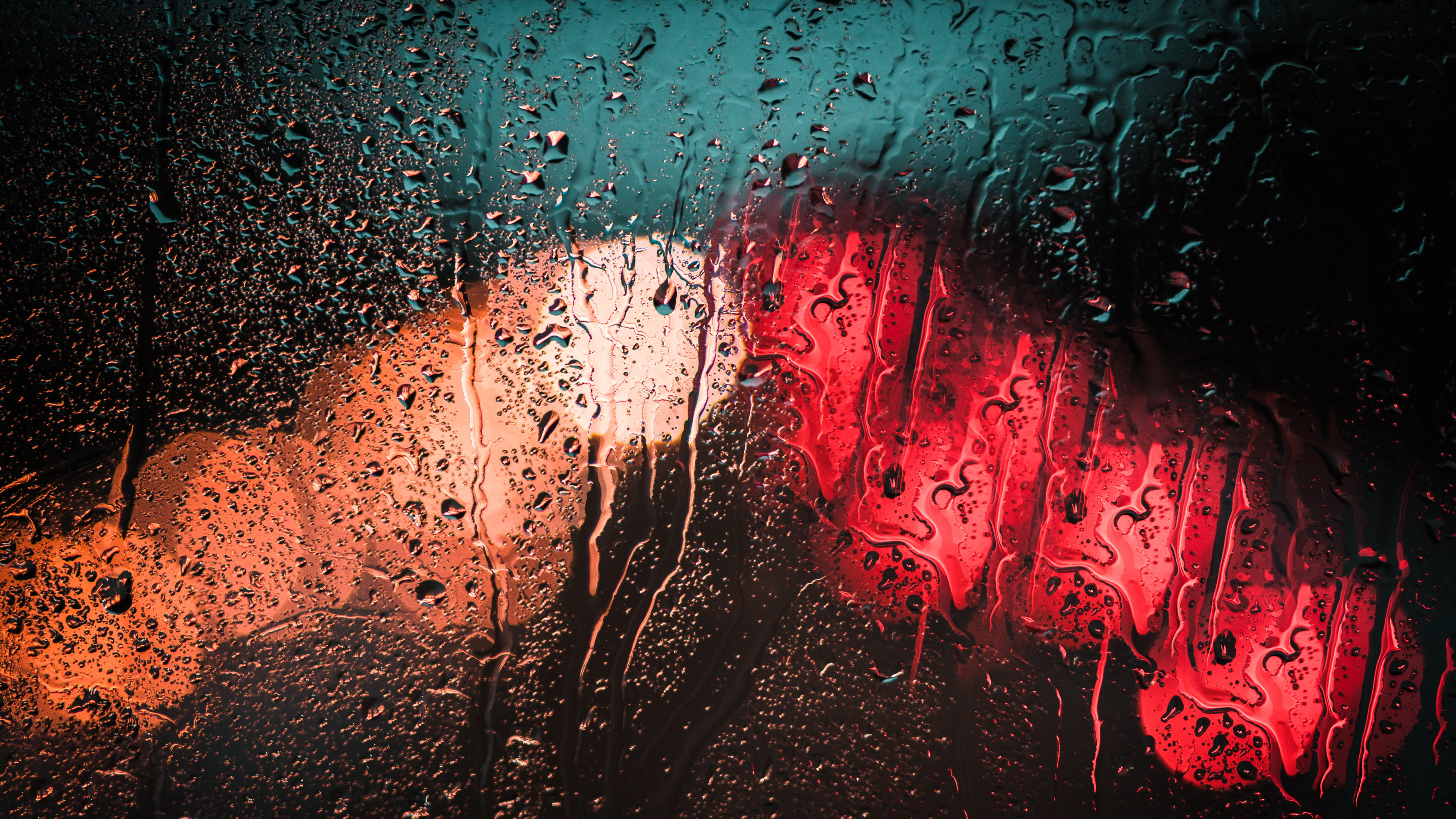 Обои красный цвет, вода, графика, темнота, арт в разрешении 3840x2160