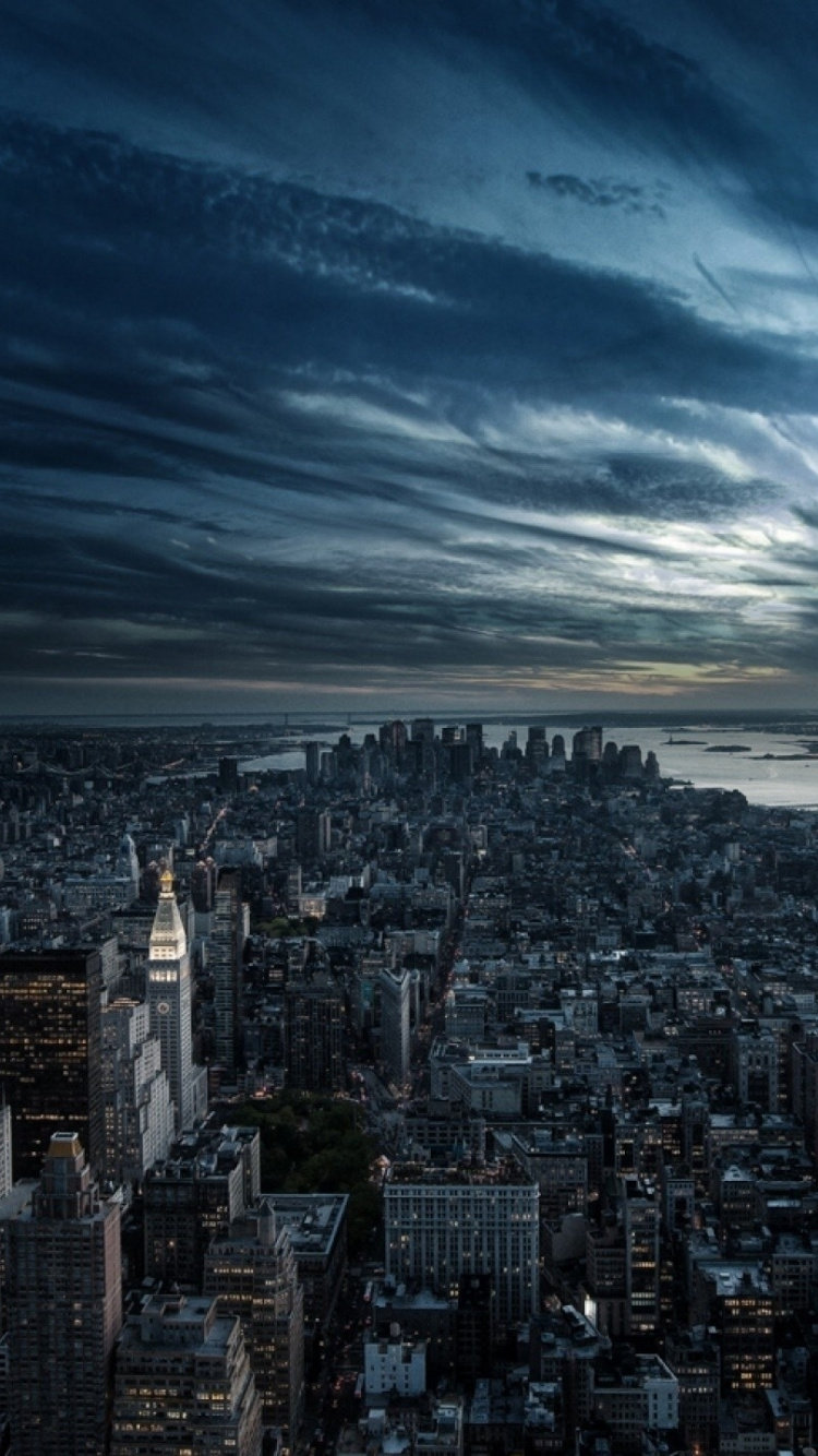 Обои Нью-Йорк, Эмпайр Стейт Билдинг, городской пейзаж, город, облако в разрешении 750x1334