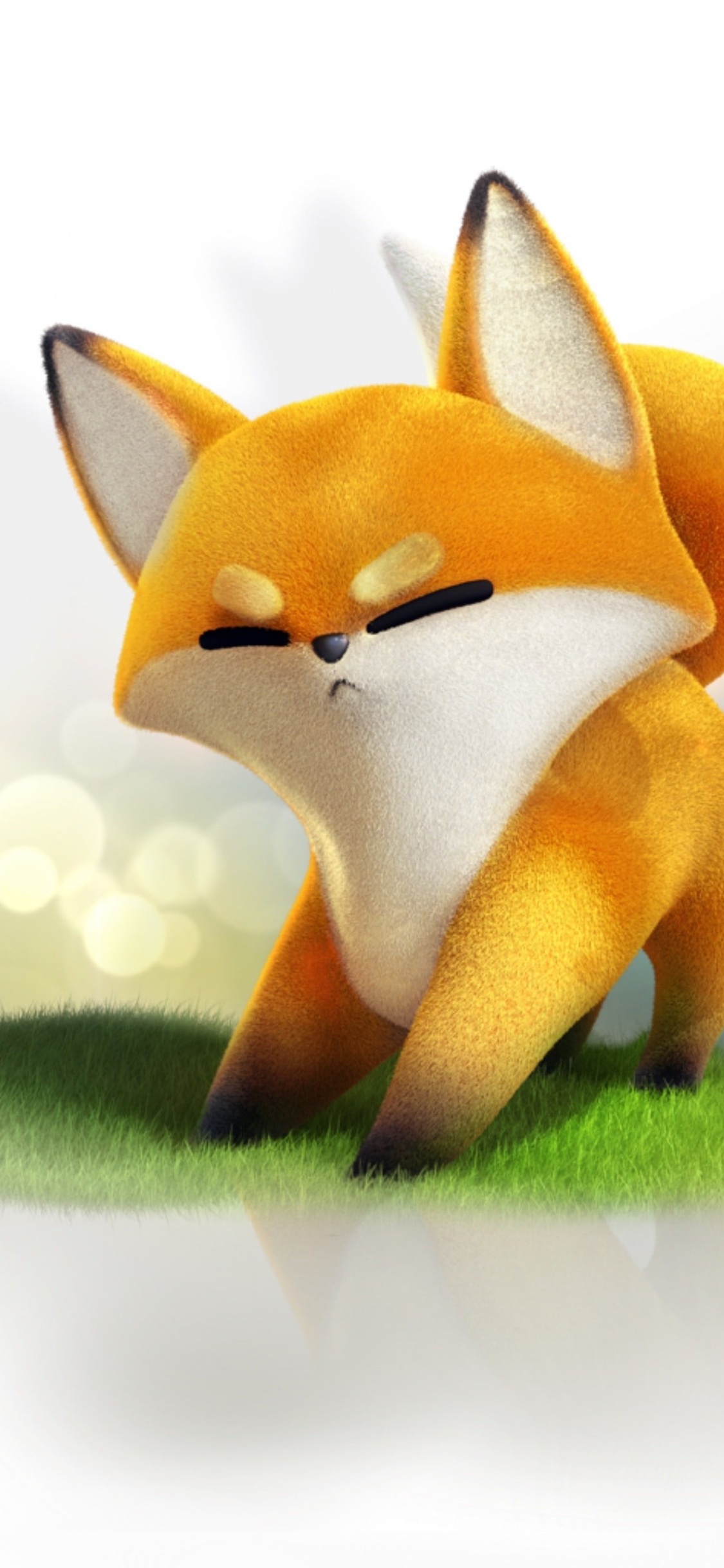 Обои мягкая игрушка, рыжая лисица, Псовые, морда, олененок в разрешении 1125x2436