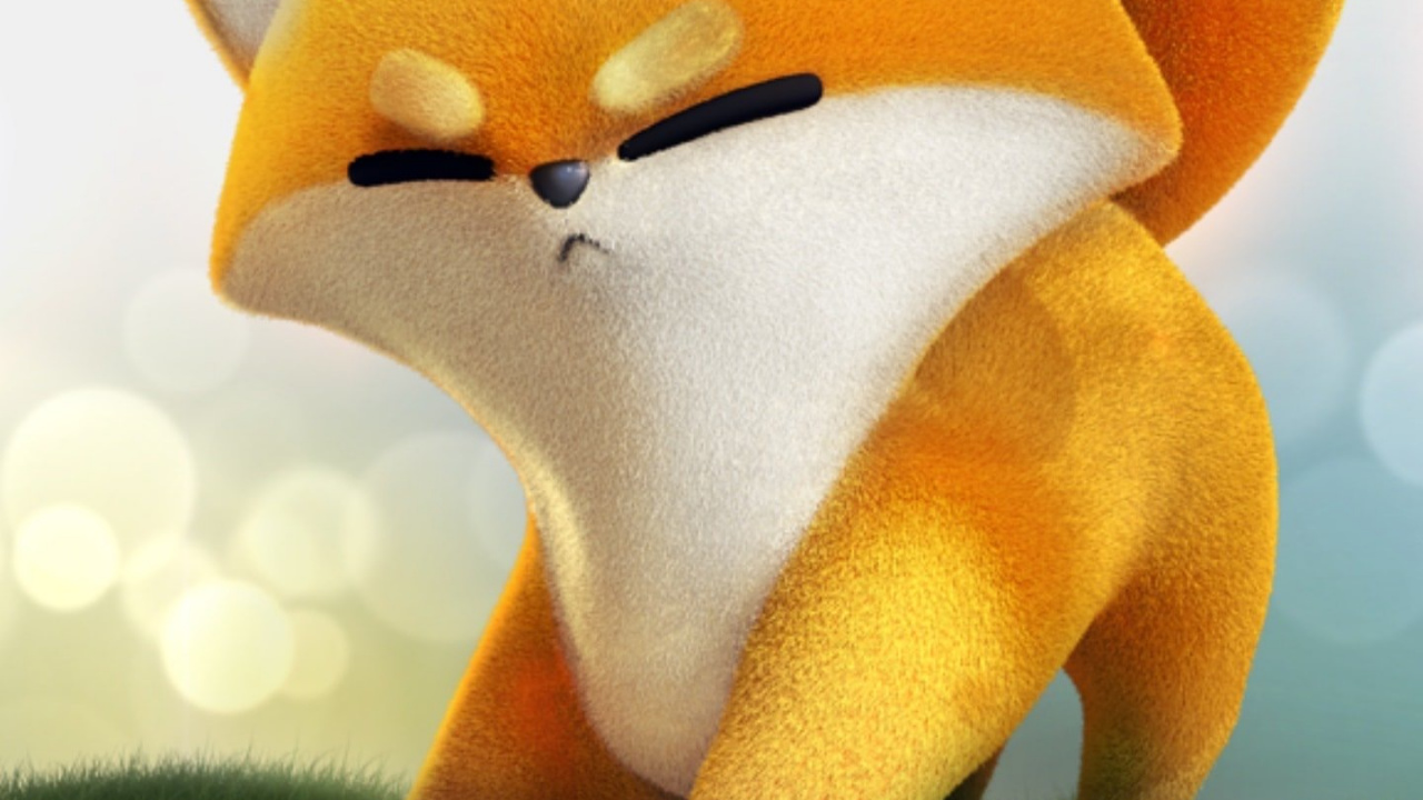 Обои мягкая игрушка, рыжая лисица, Псовые, морда, олененок в разрешении 1280x720