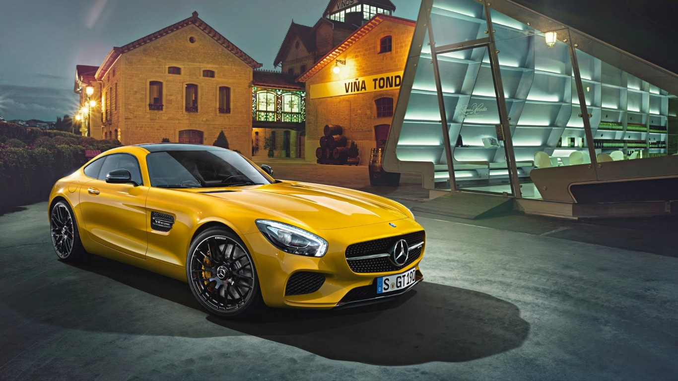 Обои р lpez-де-эредия через tondonia с, авто, желтый, спорткар, спортивный автомобиль в разрешении 1366x768