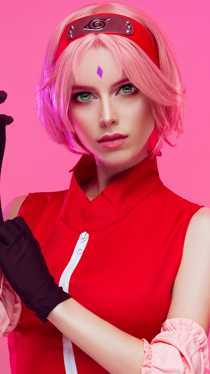 Обои Сакура Харуно, Наруто Shippden, аниме, розовый, красный цвет в разрешении 720x1280