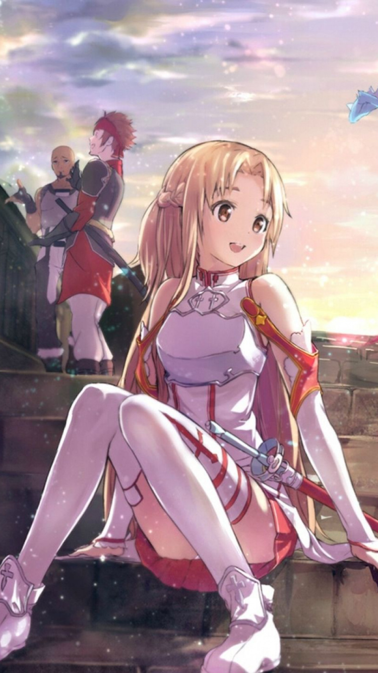 Обои Кирито, Асуна, аниме, костюм, Аниме Бостон в разрешении 750x1334