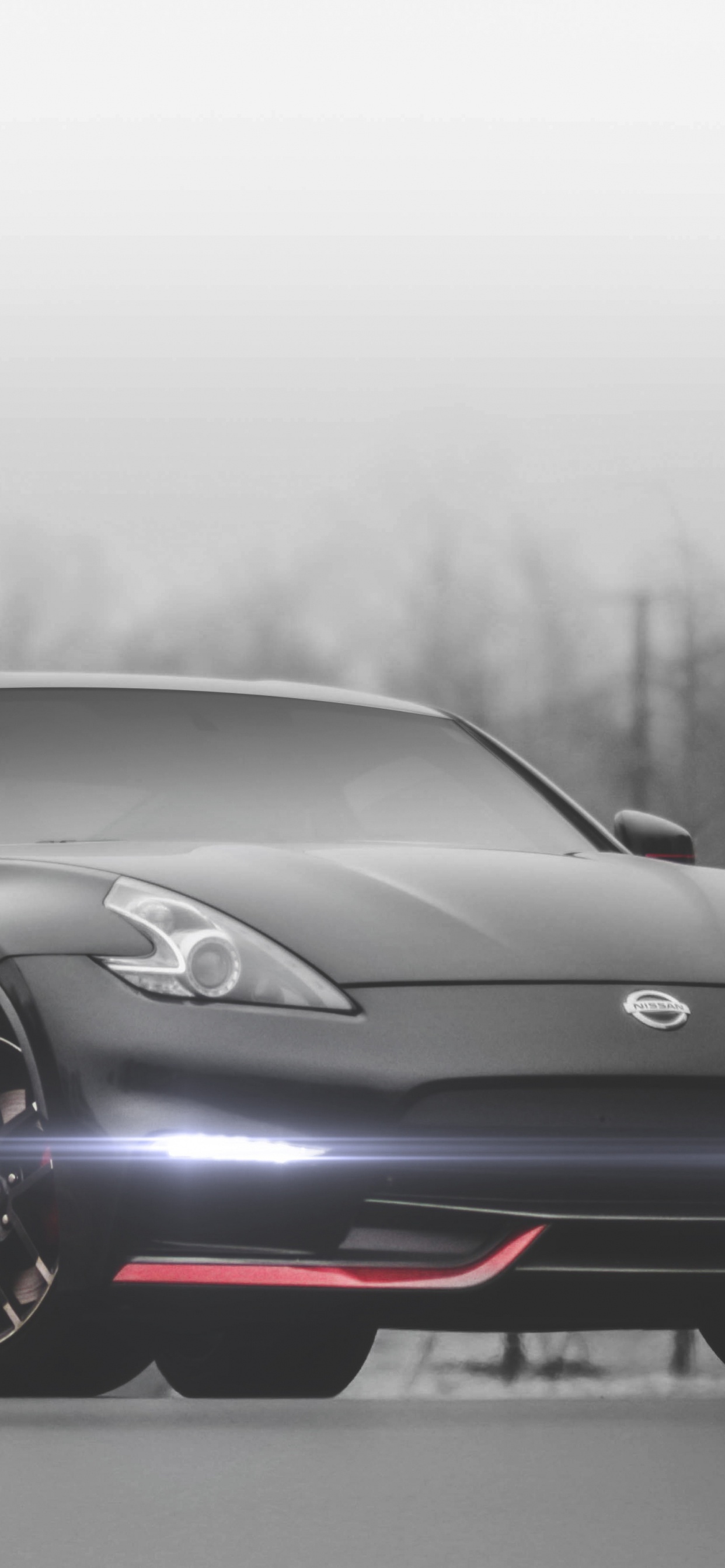 Обои nissan 370z, Ниссан, авто, спорткар, обод в разрешении 1242x2688