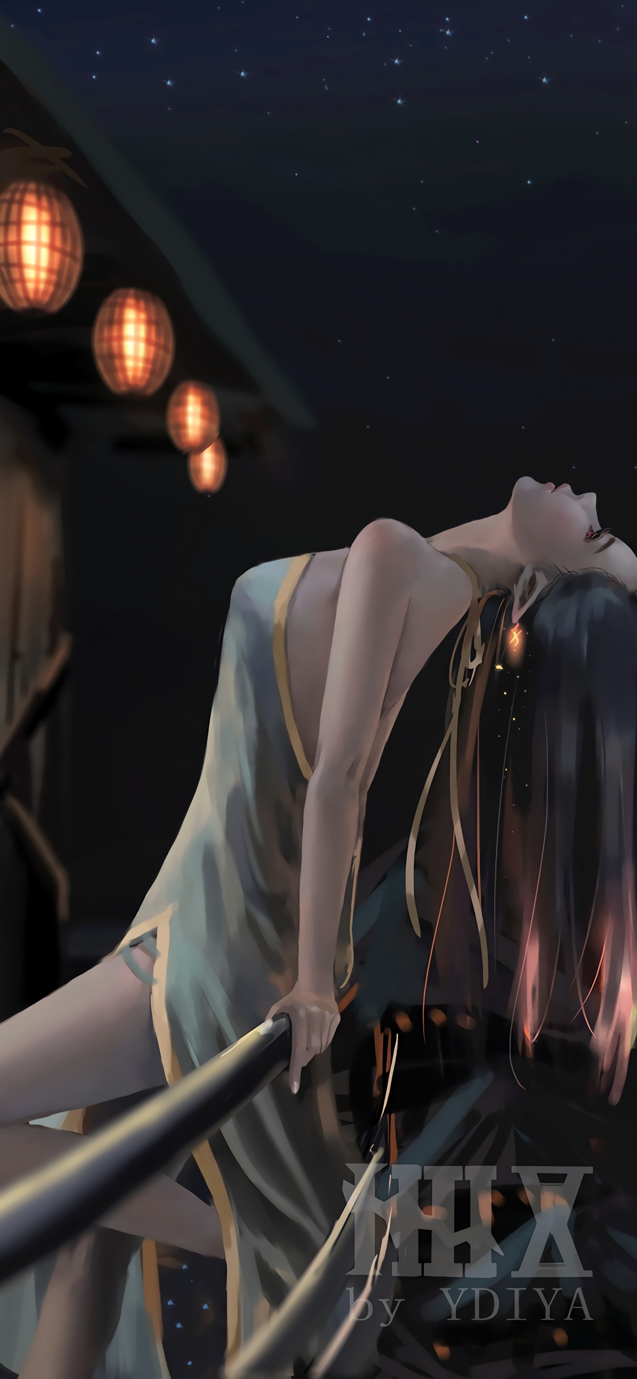 Обои арт, аниме, темнота, ночь, игры в разрешении 1242x2688