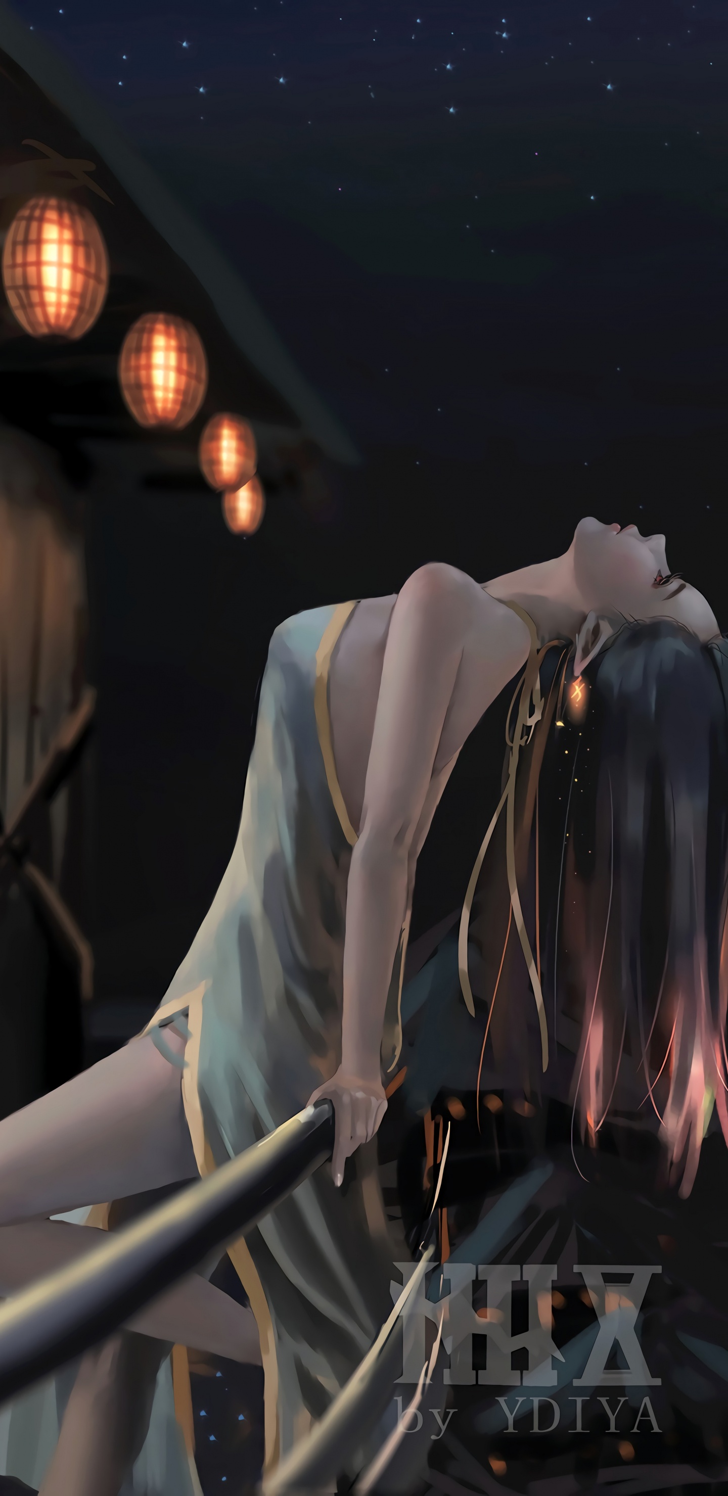 Обои арт, аниме, темнота, ночь, игры в разрешении 1440x2960