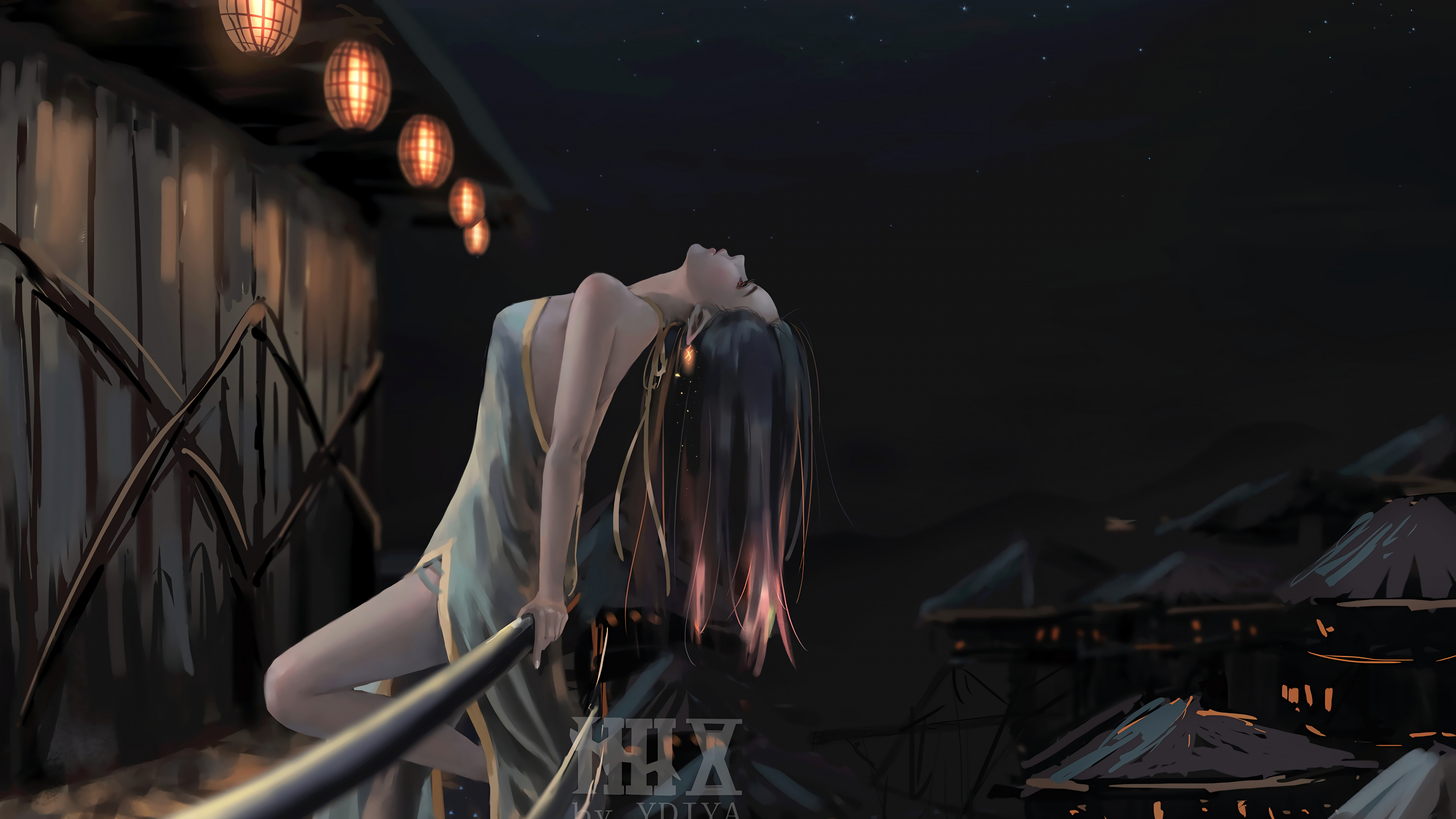 Обои арт, аниме, темнота, ночь, игры в разрешении 3840x2160