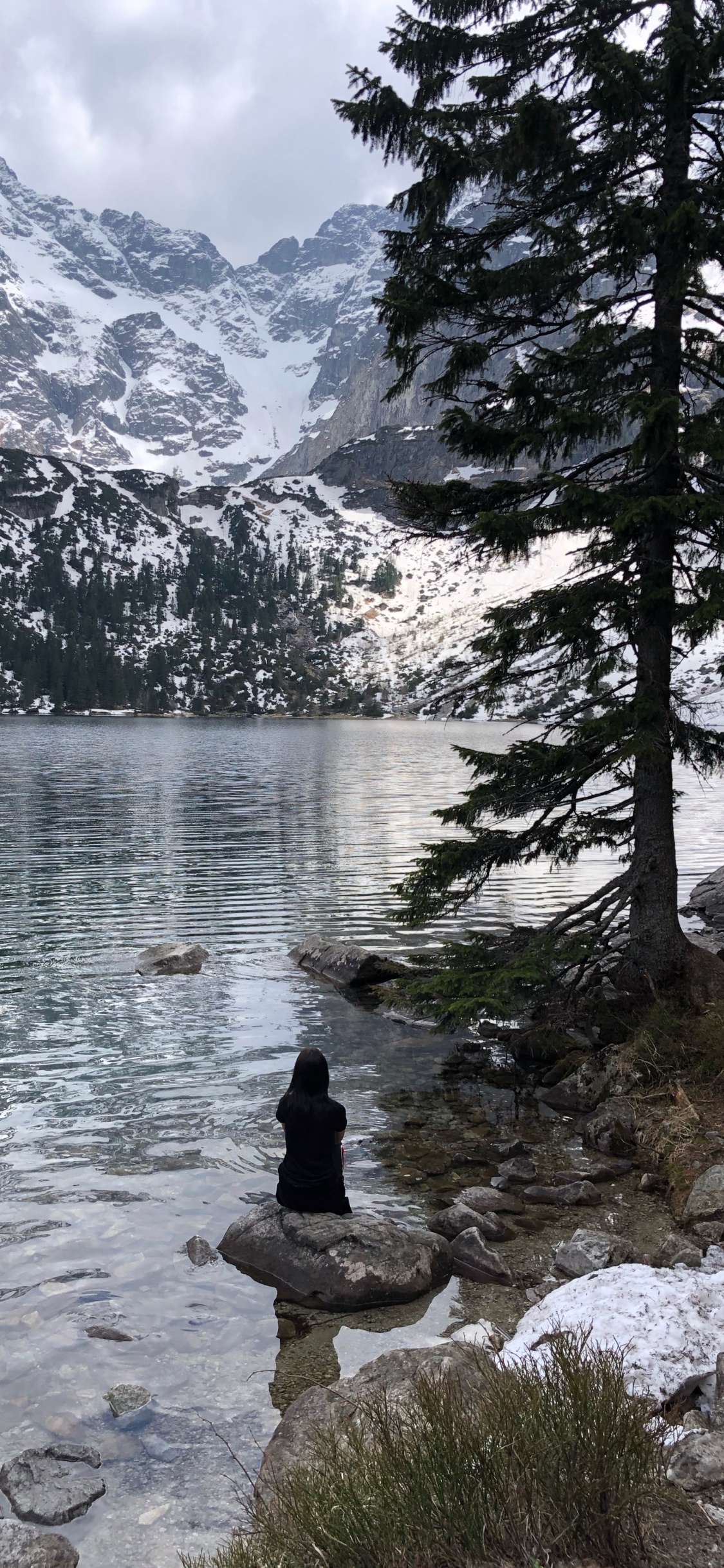 Обои дикая местность, горный рельеф, горный хребет, гора, снег в разрешении 1125x2436