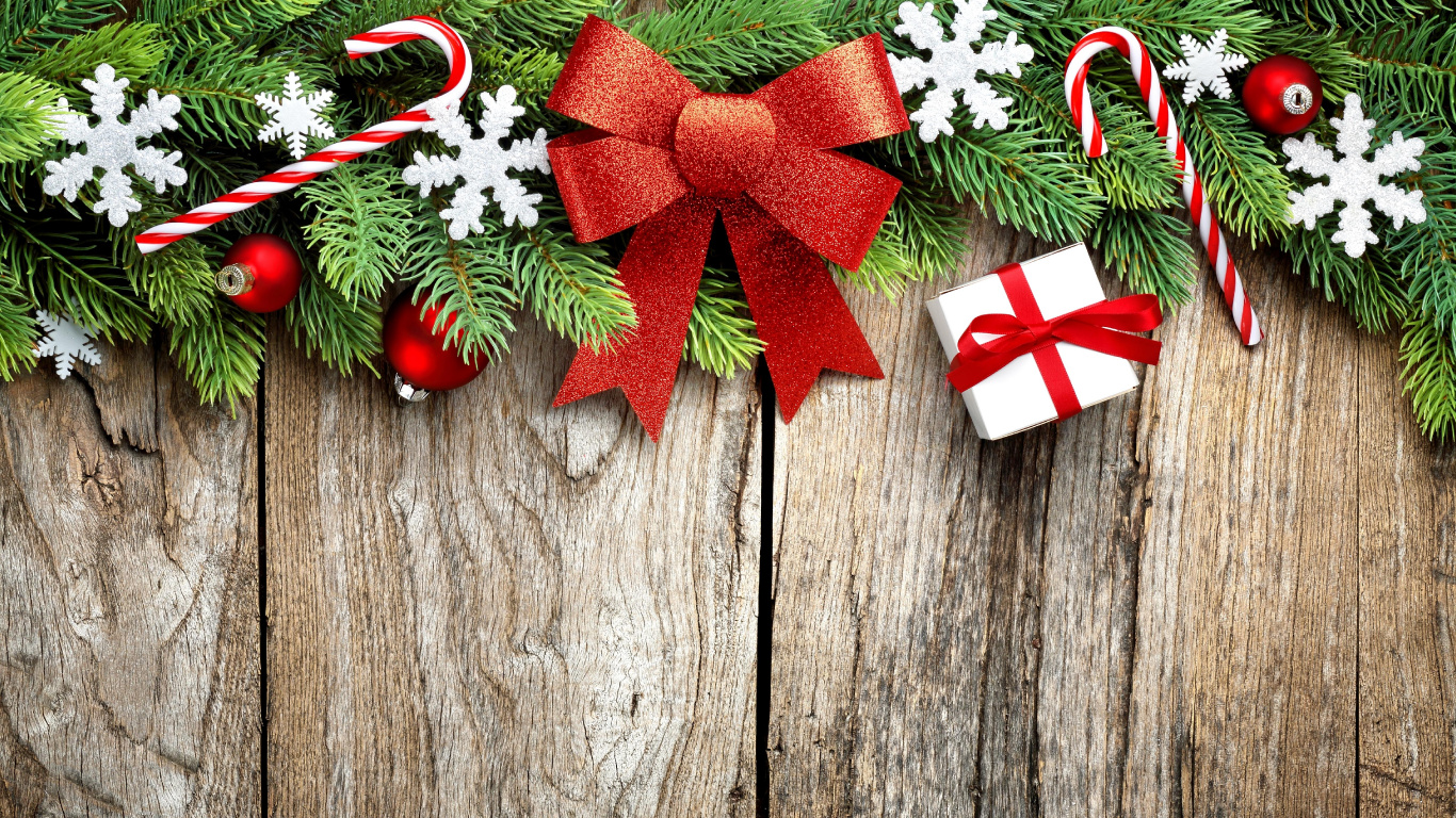 Обои Рождественский день, праздник, Рождественские украшения, рождественский орнамент, Рождество в разрешении 1366x768