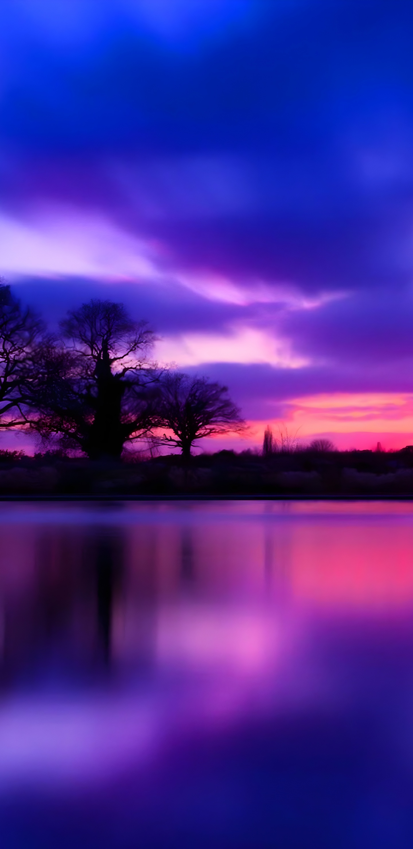 Обои закат, синий, облако, вода, гидроресурсы в разрешении 1440x2960