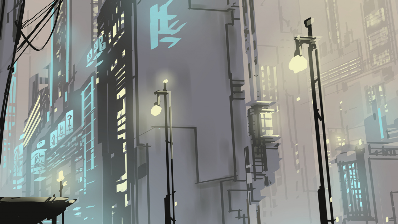 Обои стекло, архитектура, городской район, снимок, линия в разрешении 1280x720