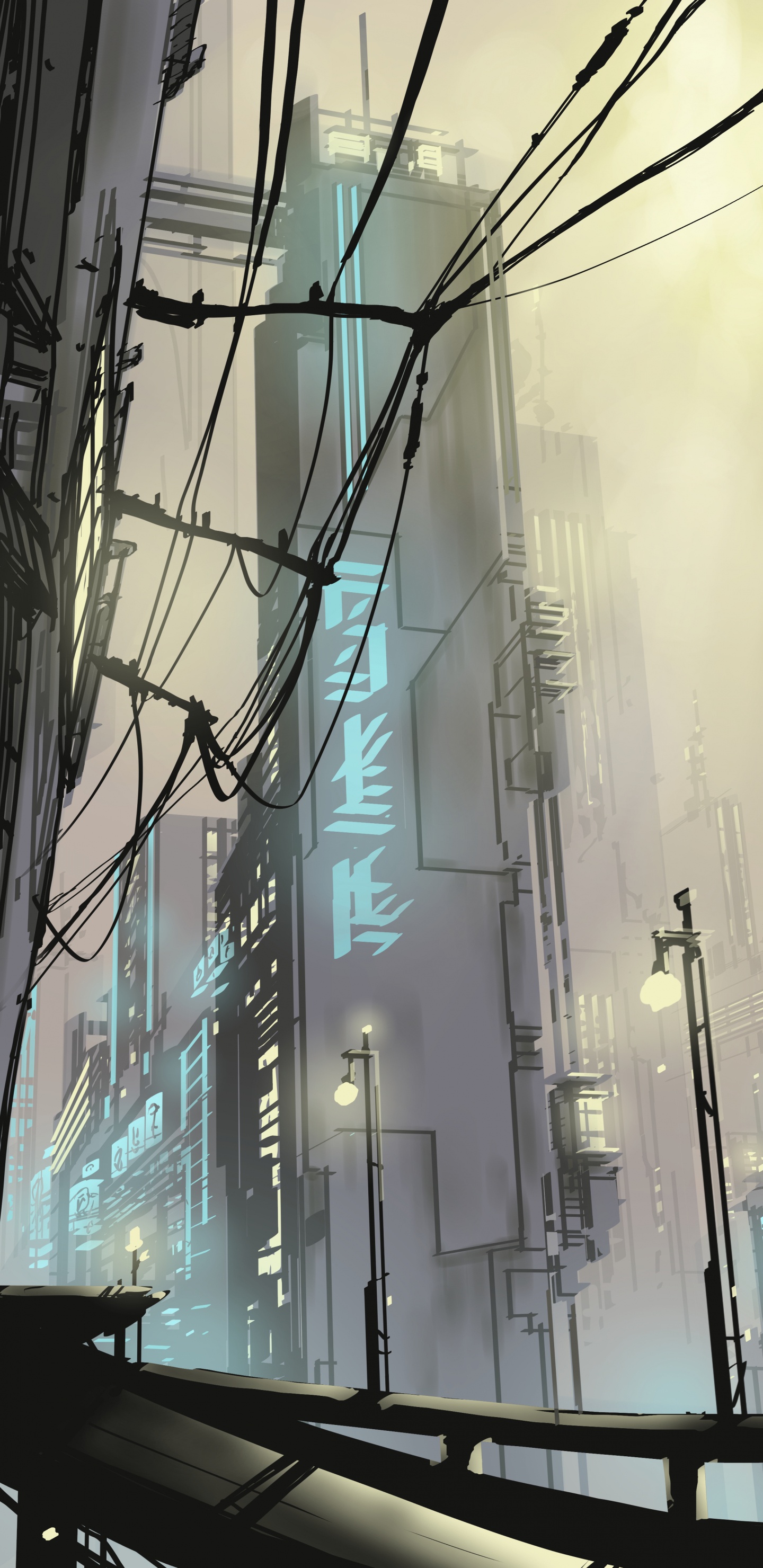 Обои стекло, архитектура, городской район, снимок, линия в разрешении 1440x2960