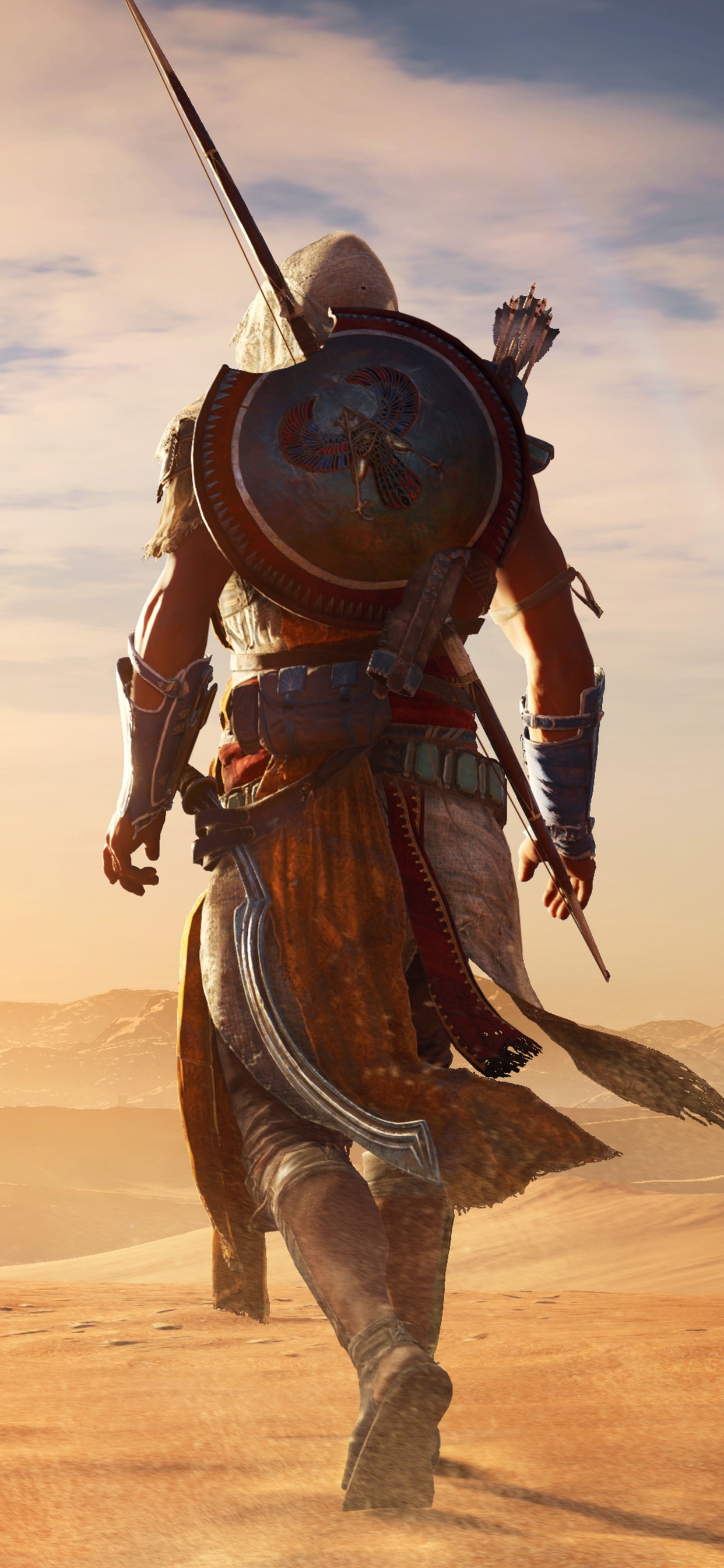 Обои assassins creed origins, assassins creed, Bayek, Е3 2017, ubisoft в разрешении 1242x2688