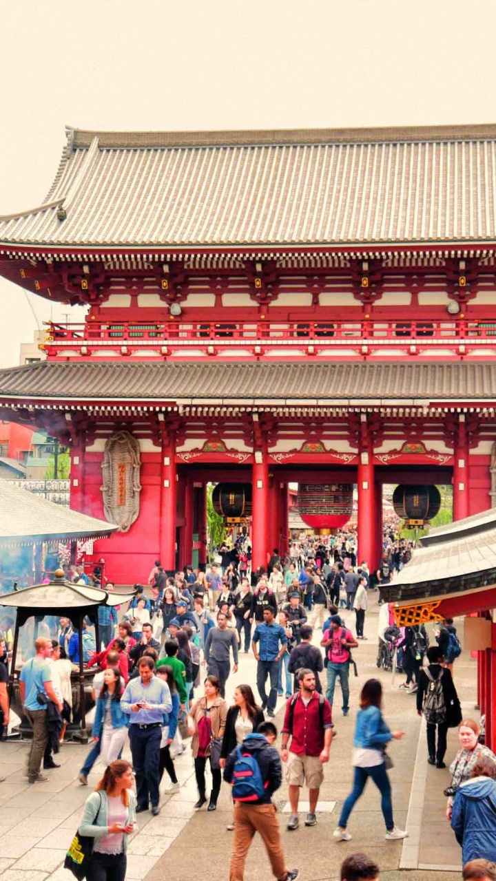 Обои hzmon, Сенс-Цзи, синтоистский храм, храм, достопримечательность в разрешении 720x1280