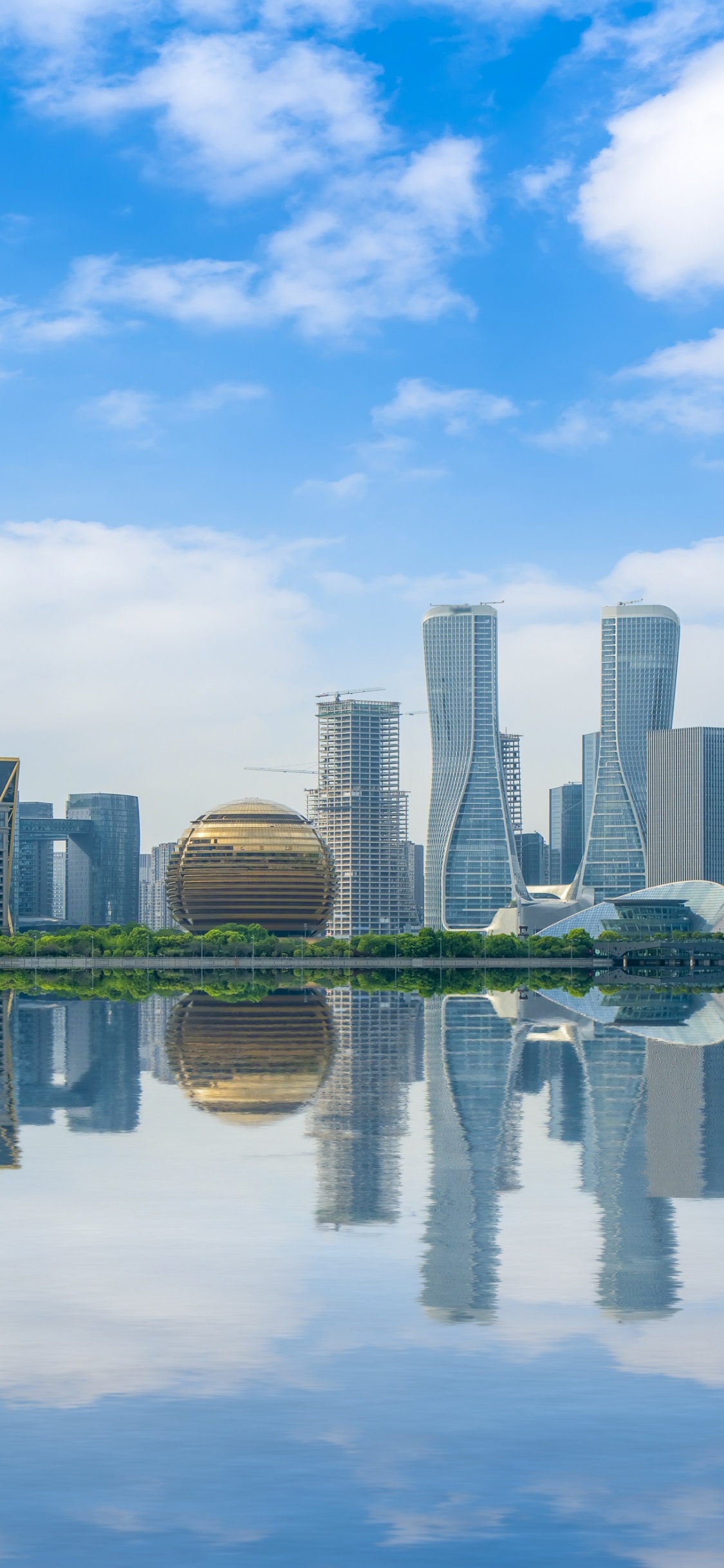 Обои небоскреб, здание, архитектура, современная архитектура, город в разрешении 1125x2436